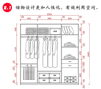 定制衣柜的储物空间设计图